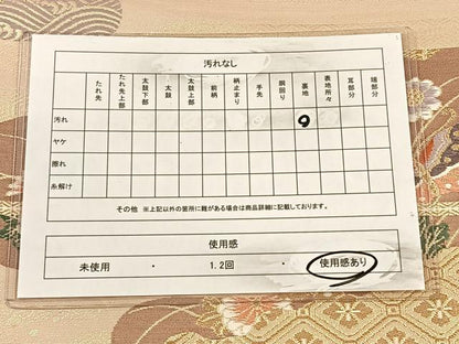 平和屋着物◎六通柄袋帯　唐織　霞花蝶文　金糸　正絹　逸品　CAAX2909id