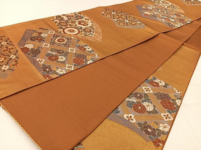 平和屋着物◎六通柄袋帯　唐織　地紙花文　金糸　正絹　逸品　CAAX2923id