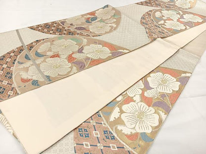 平和屋着物◎六通柄袋帯 唐織 天井花文 金銀糸 正絹 逸品 CAAX2928id
