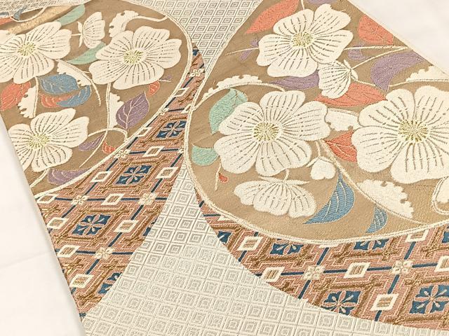 平和屋着物◎六通柄袋帯 唐織 天井花文 金銀糸 正絹 逸品 CAAX2928id