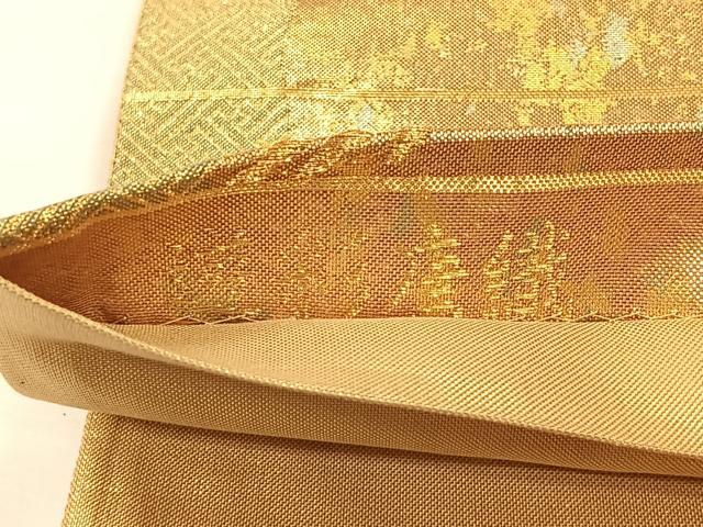 平和屋着物◎六通柄袋帯　遊彩唐織　鳳凰花菱文　引箔　正絹　逸品　CAAX2929id