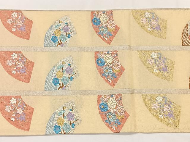 平和屋着物◎太鼓柄袋帯　唐織　地紙枝花間道　金銀糸　正絹　逸品　CAAX2938id