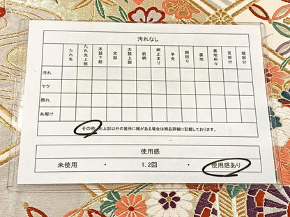 平和屋着物◎六通柄袋帯　唐織　天井花車文　金銀糸　正絹　逸品　CAAX2951id