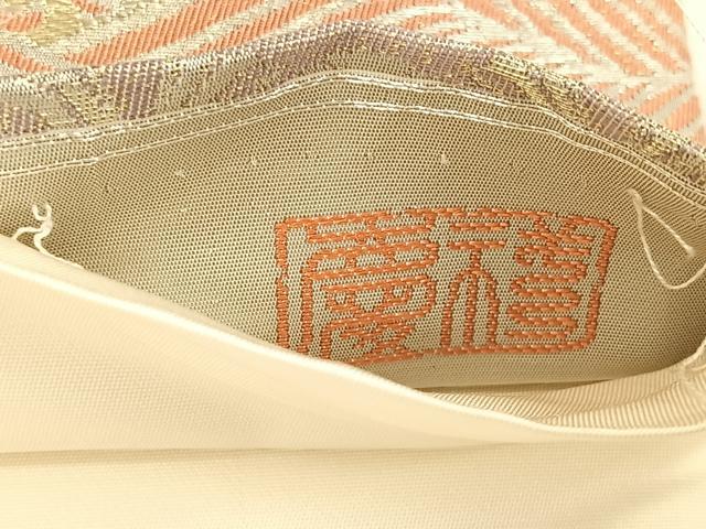 平和屋着物◎六通柄袋帯　作家物　立波吉祥花文　プラチナ箔　正絹　逸品　CAAX2963id