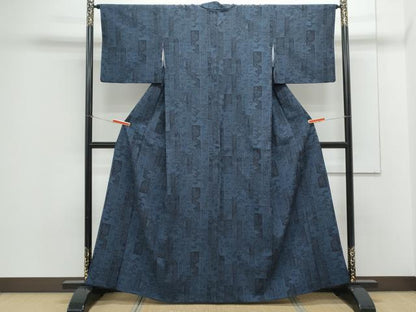 平和屋着物●本塩沢 短冊草花文 正絹 逸品 CAAX3052th