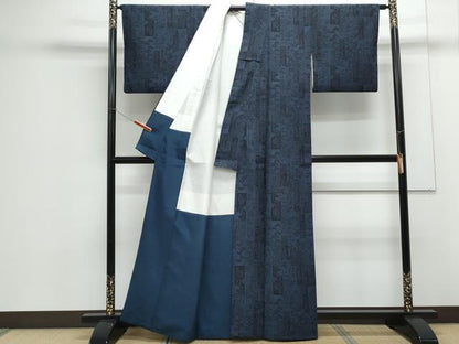 平和屋着物●本塩沢 短冊草花文 正絹 逸品 CAAX3052th