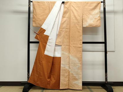 平和屋着物●訪問着 紬地 雲重ね文 正絹 逸品 CAAX3058th