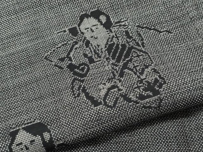 平和屋着物●本場大島紬 9マルキ 人物文 正絹 逸品 CAAX3059th