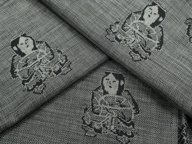 平和屋着物●本場大島紬 9マルキ 人物文 正絹 逸品 CAAX3059th