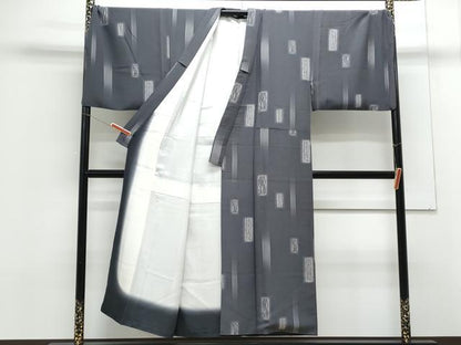 平和屋着物●男性 小紋 短冊吉祥文 蛍暈し 正絹 逸品 CAAX3063th