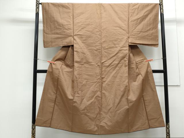 平和屋着物●男性　紬　格子文　正絹　逸品　CAAX3068th