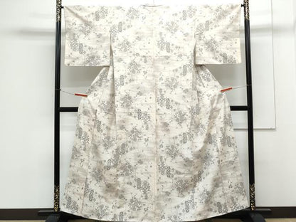 平和屋着物●上質な紬　吉祥花文　正絹　逸品　CAAX3091th