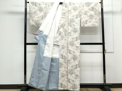 平和屋着物●上質な紬　吉祥花文　正絹　逸品　CAAX3091th