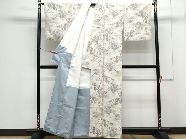 平和屋着物●上質な紬　吉祥花文　正絹　逸品　CAAX3091th