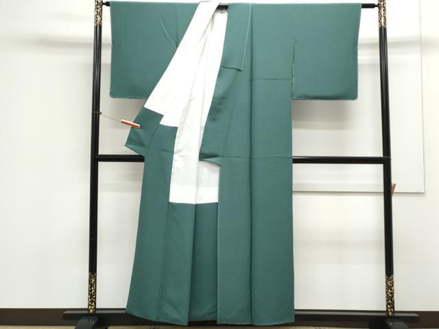 平和屋着物●上質な色無地 作家物 御召茶色 正絹 逸品 CAAX3108th