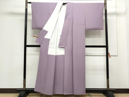 平和屋着物●上質な色無地　浅紫色　正絹　逸品　CAAX3109th