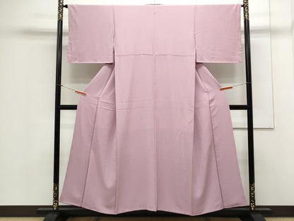 平和屋着物●上質な色無地　石竹色　正絹　逸品　CAAX3116th