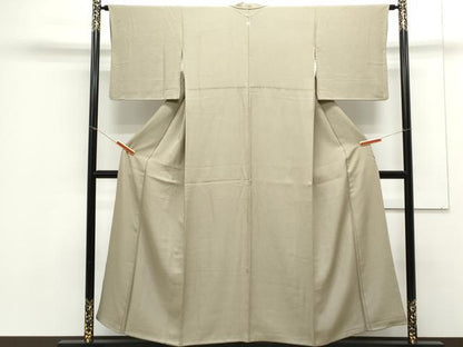 平和屋着物●上質な色無地　灰汁色　正絹　逸品　CAAX3120th