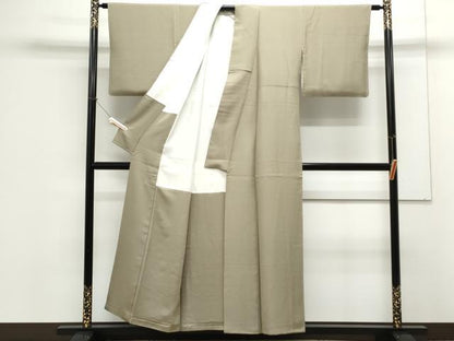 平和屋着物●上質な色無地　灰汁色　正絹　逸品　CAAX3120th