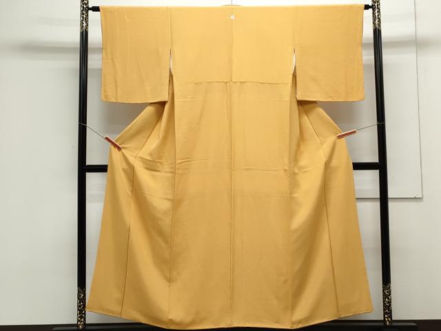 平和屋着物●上質な色無地　柑子色　正絹　逸品　CAAX3122th