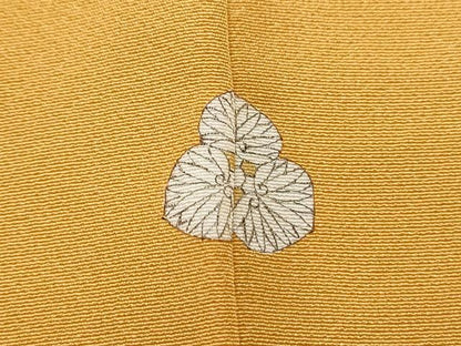 平和屋着物●上質な色無地　柑子色　正絹　逸品　CAAX3122th