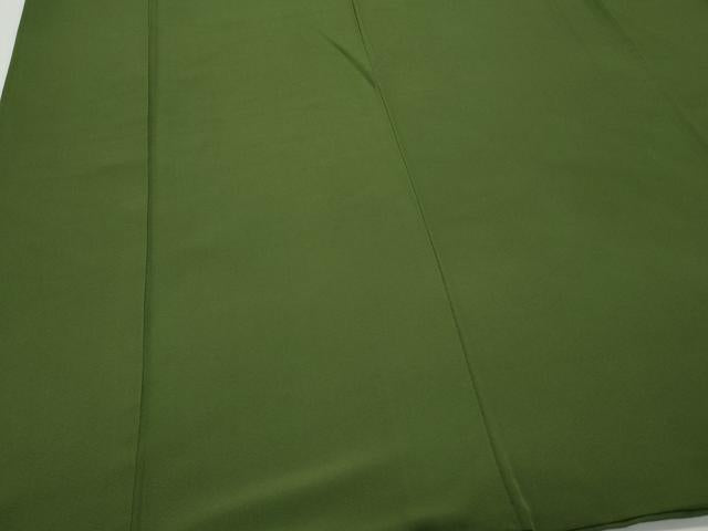 平和屋着物●上質な色無地 苔色 正絹 逸品 CAAX3123th