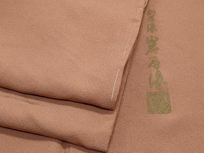 平和屋着物●上質な色無地　作家物　東雲色　幻の岩石染　正絹　逸品　未使用　CAAX3124th