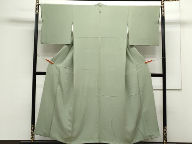 平和屋着物●上質な色無地　鶸茶色　正絹　逸品　CAAX3126th