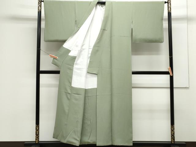 平和屋着物●上質な色無地　鶸茶色　正絹　逸品　CAAX3126th