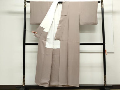 平和屋着物●上質な色無地　鳩羽鼠色　正絹　逸品　CAAX3127th