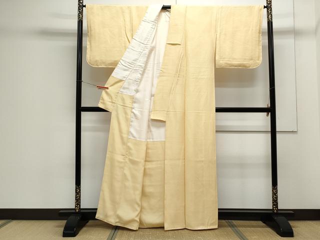 平和屋着物●上質な色無地 立波地紋 蜂蜜色 正絹 逸品 CAAX3129th