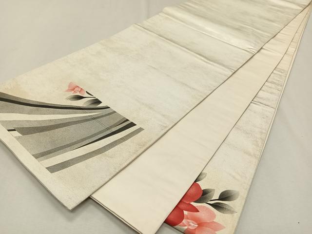 平和屋着物◎太鼓柄袋帯 流線花文 正絹 逸品 CAAX3268qv