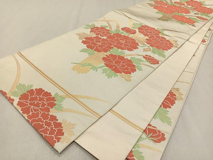 平和屋着物◎全通柄　本袋帯　飾花文　金糸　正絹　逸品　CAAX3325qv