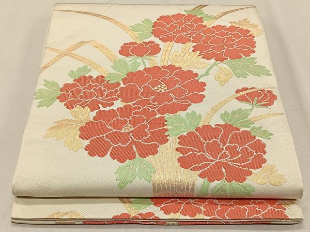 平和屋着物◎全通柄　本袋帯　飾花文　金糸　正絹　逸品　CAAX3325qv