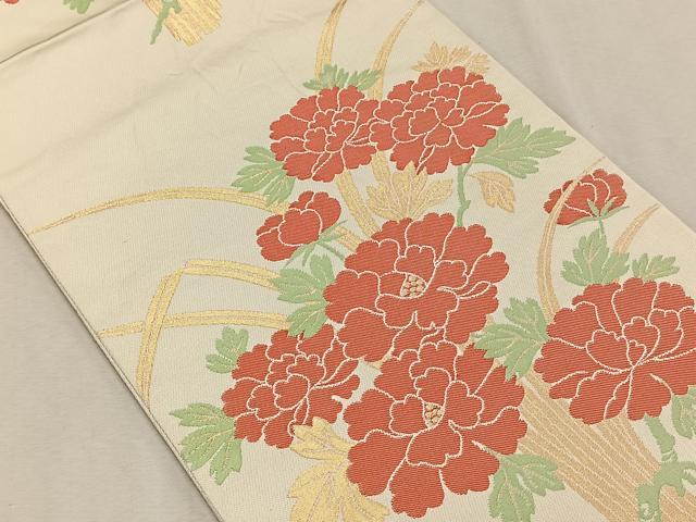 平和屋着物◎全通柄　本袋帯　飾花文　金糸　正絹　逸品　CAAX3325qv