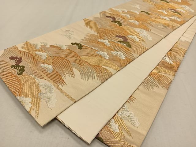 平和屋着物◎六通柄袋帯　唐織　浜松文　金銀糸　正絹　逸品　CAAX3355qv