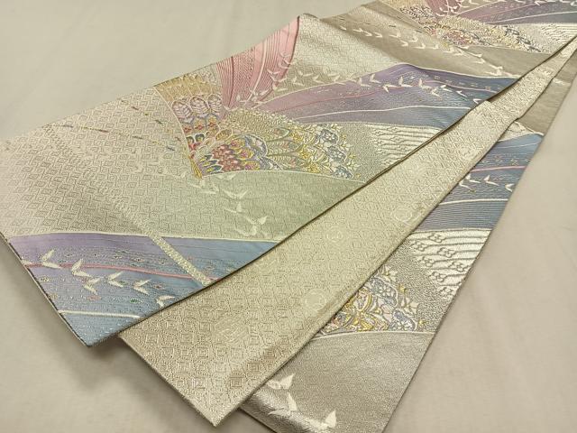 平和屋着物◎佐賀錦　六通柄袋帯　唐織り　舞蝶花文　金銀糸　正絹　逸品　CAAX3380qv