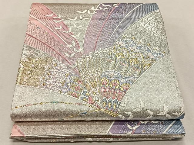 平和屋着物◎佐賀錦　六通柄袋帯　唐織り　舞蝶花文　金銀糸　正絹　逸品　CAAX3380qv
