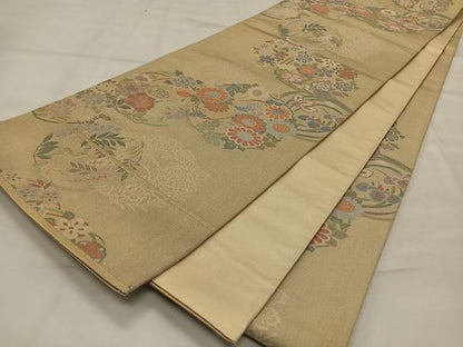 平和屋着物◎六通柄袋帯　花丸文　正絹　逸品　CAAX3477qv