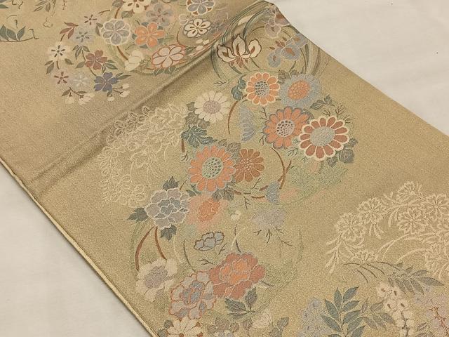 平和屋着物◎六通柄袋帯　花丸文　正絹　逸品　CAAX3477qv