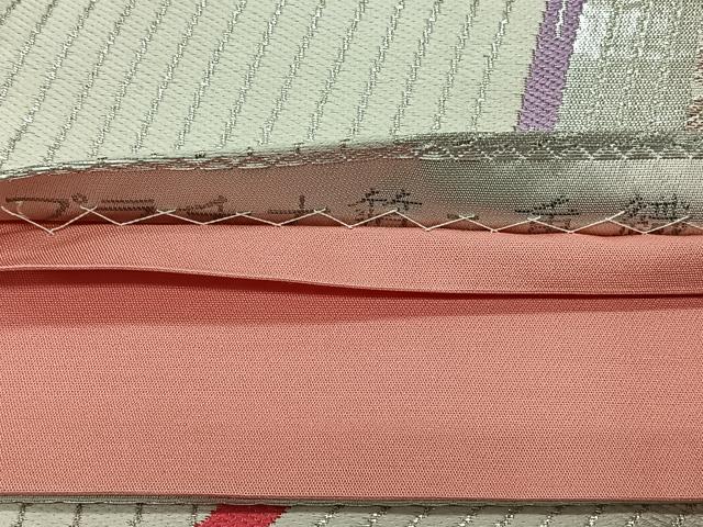 平和屋着物◎六通柄袋帯　唐織　孔雀羽文　プラチナ箔二重織　正絹　逸品　CAAX3490qv