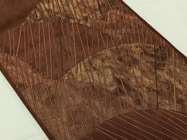 平和屋着物◎太鼓柄袋帯　遠山重ね文　金糸　正絹　逸品　CAAX3524qv