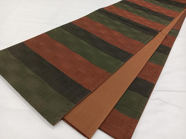 平和屋着物◎六通柄袋帯　横段文　正絹　逸品　CAAX3532qv