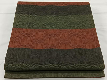 平和屋着物◎六通柄袋帯　横段文　正絹　逸品　CAAX3532qv