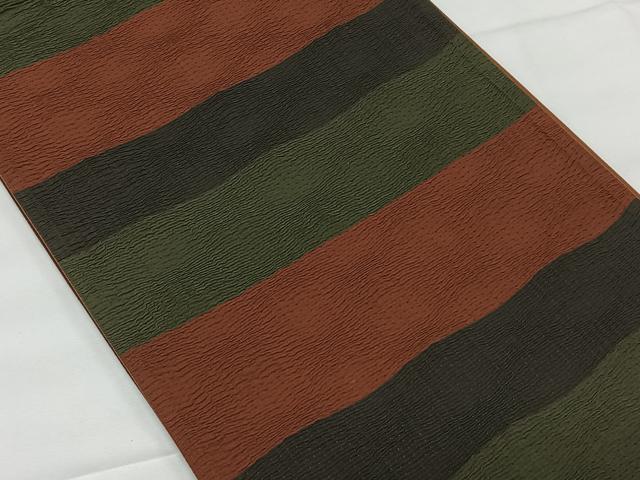 平和屋着物◎六通柄袋帯　横段文　正絹　逸品　CAAX3532qv