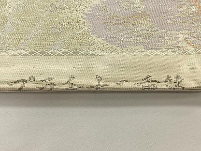 平和屋着物◎六通柄袋帯　京名所風景文　プラチナ二重箔　正絹　逸品　CAAX3539qv