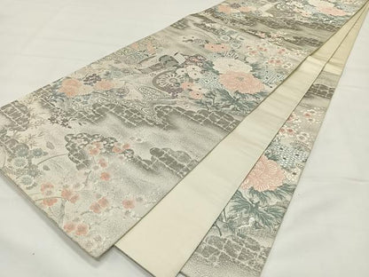 平和屋着物◎六通柄袋帯　唐織　瑞宝御所車文　九百プラチナ箔　正絹　逸品　CAAX3568qv