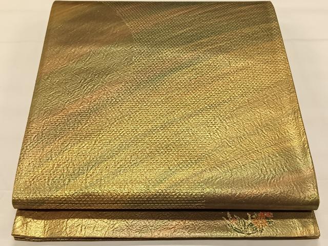 平和屋着物◎六通柄袋帯　霞文　ワンポイント　金糸　正絹　逸品　CAAX3579qv