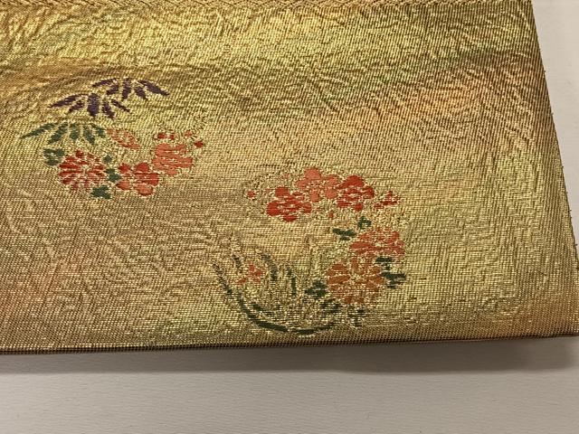 平和屋着物◎六通柄袋帯　霞文　ワンポイント　金糸　正絹　逸品　CAAX3579qv