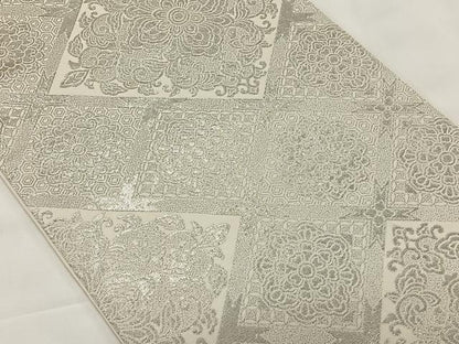 平和屋着物◎六通柄袋帯　天井花文　銀彩　正絹　逸品　CAAX3581qv